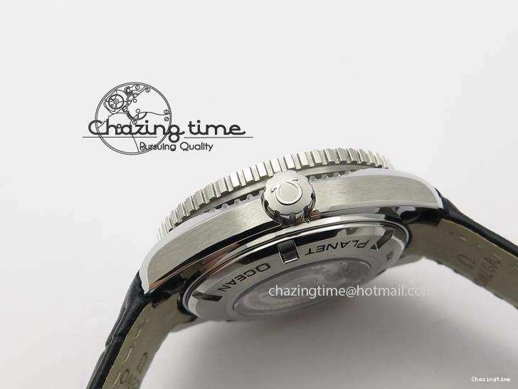 0104 Vibrant Planet Ocean Professional SS V6F 37mm Ladies Ceramic Bezel On Black Leather Strap A 8257